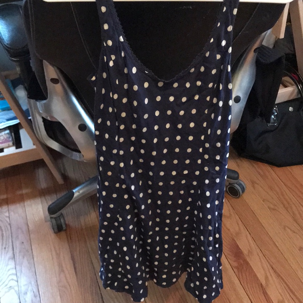 Navy dress with dot detail! Like new!